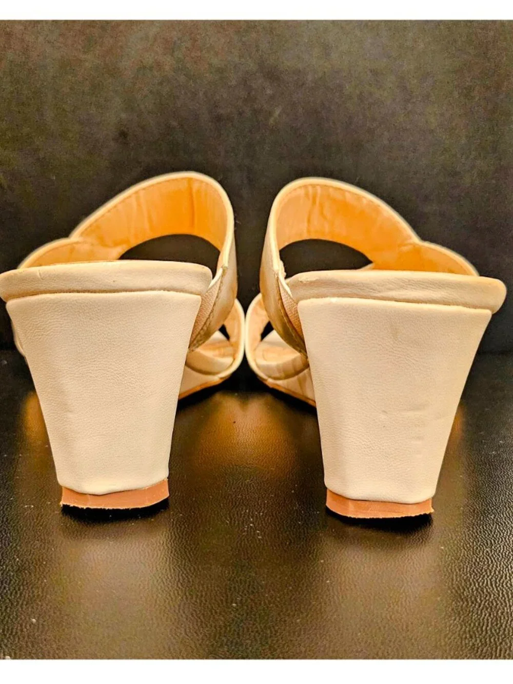 Adrienne Vittadinia Aiden Wedge Sandals in Light Tan